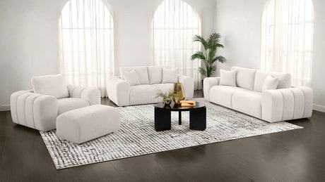 Burnett Ivory 4-piece Chenille Upholstered Sofa Set by Coaster at Eve Furniture