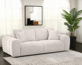 Burnett Chenille Upholstered Wide Arm Sofa Ivory by Coaster at Eve Furniture