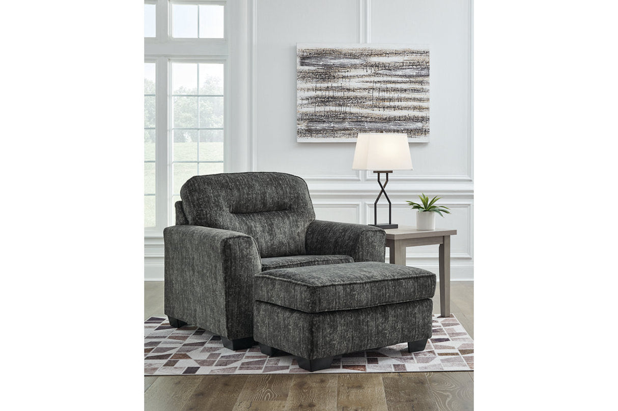 Lonoke Gunmetal Sofa, Loveseat, Oversized Chair and Ottoman