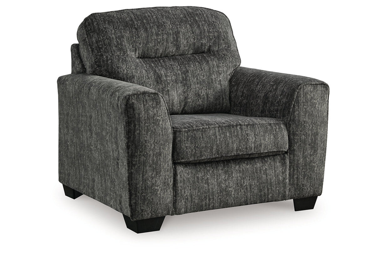 Lonoke Gunmetal Oversized Chair and Ottoman