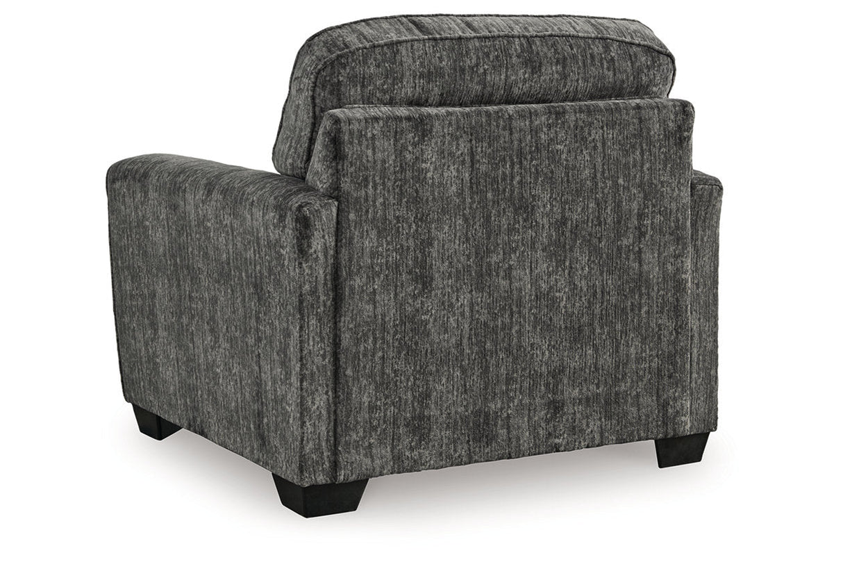 Lonoke Gunmetal Oversized Chair and Ottoman