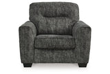 Lonoke Gunmetal Oversized Chair and Ottoman