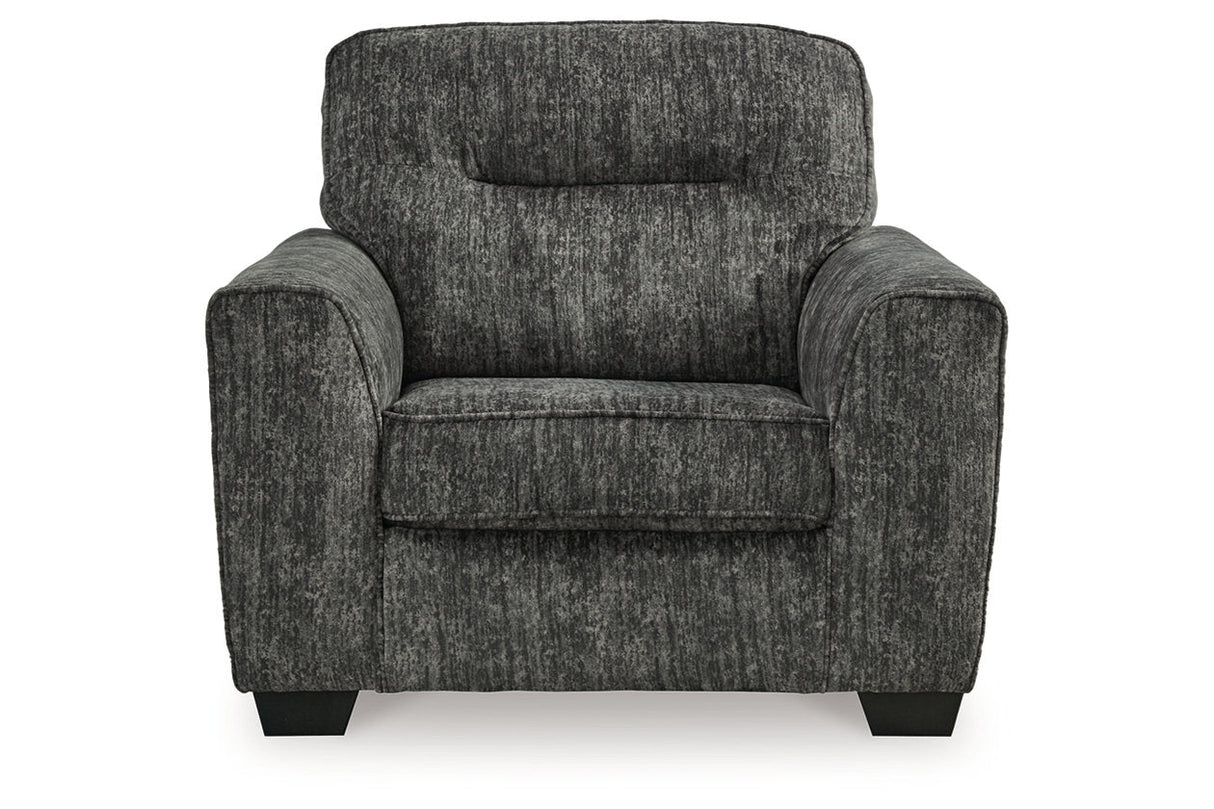 Lonoke Gunmetal Sofa, Loveseat, Oversized Chair and Ottoman