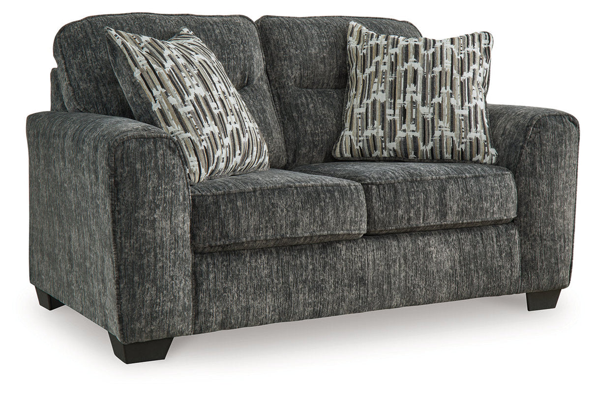 Lonoke Gunmetal Sofa, Loveseat, Oversized Chair and Ottoman