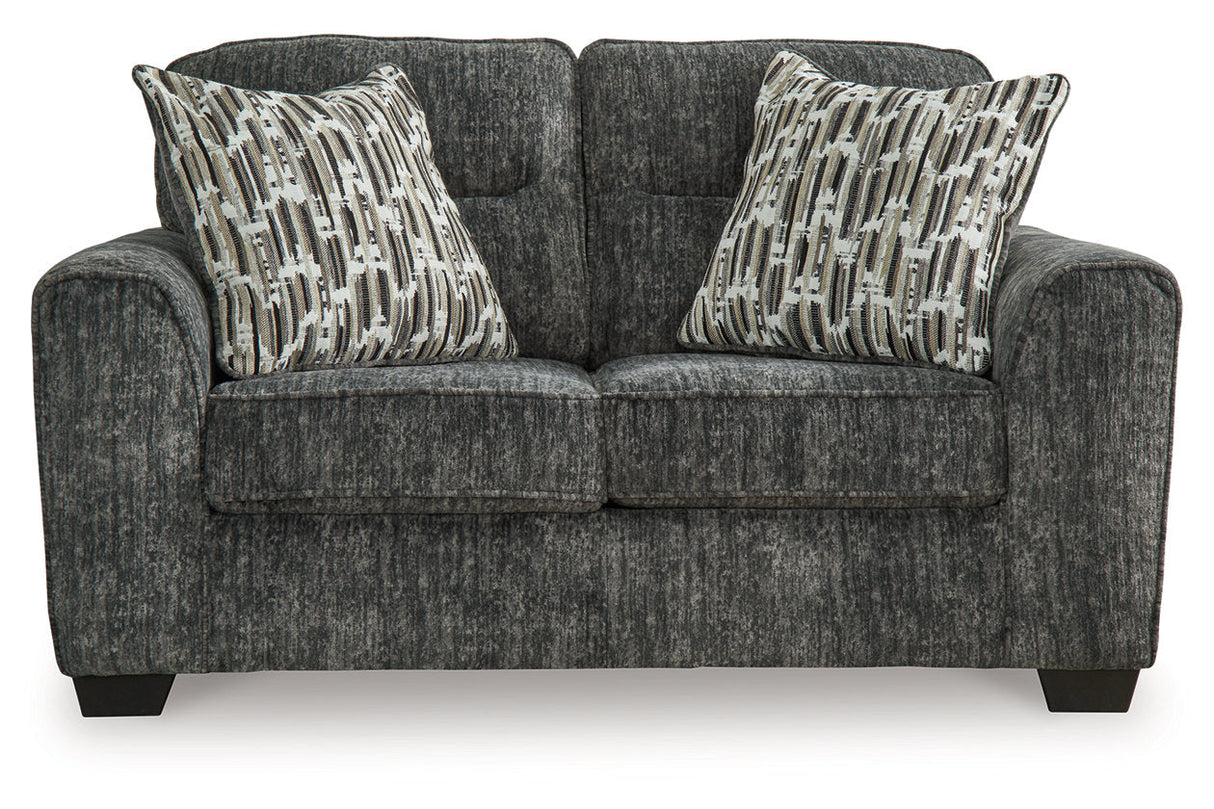 Lonoke Gunmetal Sofa, Loveseat, Oversized Chair and Ottoman