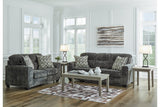 Lonoke Gunmetal Sofa and Loveseat