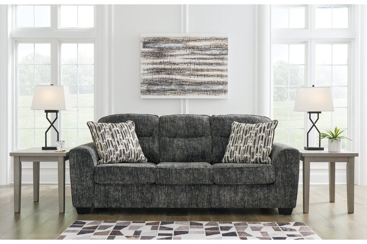 Lonoke Gunmetal Sofa, Loveseat, Oversized Chair and Ottoman