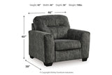 Lonoke Gunmetal Sofa, Loveseat, Oversized Chair and Ottoman