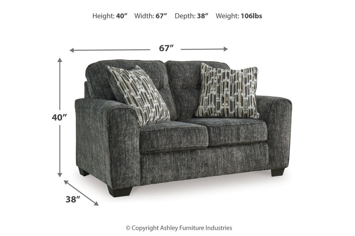 Lonoke Gunmetal Sofa, Loveseat, Oversized Chair and Ottoman