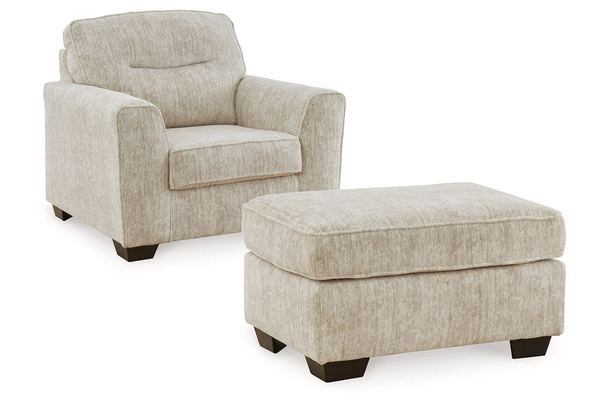 Lonoke Parchment Oversized Chair and Ottoman