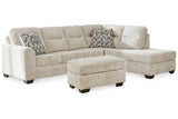 Lonoke Parchment 2-Piece Sectional with Chaise and Ottoman