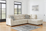 Lonoke Parchment 2-Piece Sectional with Chaise and Ottoman