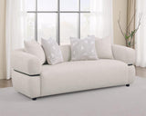 Sofá de tela Jeanette de 84 pulgadas con brazos redondos, color beige