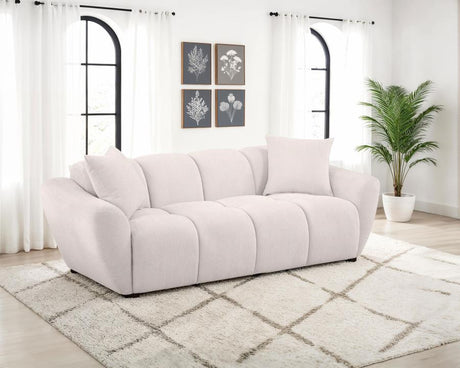 Destino Chenille Upholstered Splayed Arm Sofa Greige by Coaster at Eve Furniture