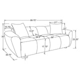 Destino Chenille Upholstered Splayed Arm Sofa Greige by Coaster at Eve Furniture