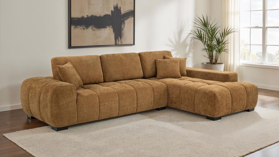 Octavia Amber Fabric Upholstered Sectional Chaise Sofa by Coaster at Eve Furniture