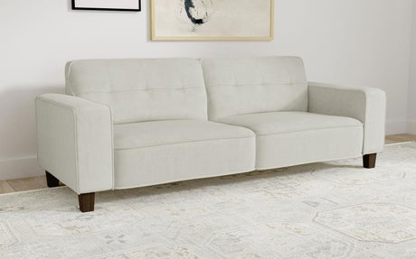 Deerhurst Beige Upholstered Tufted Track Arm Sofa by Coaster at Eve Furniture