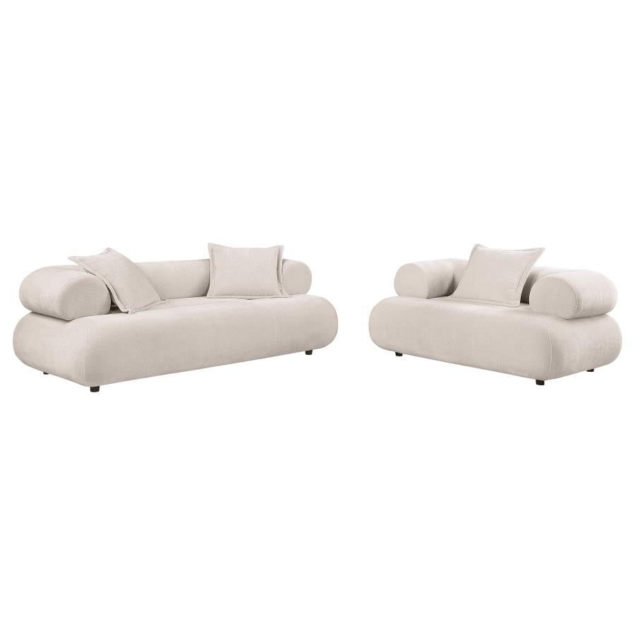 Eskola Ivory 2-Piece Chenille Sofa and Accent Chair Set by Coaster at Eve Furniture