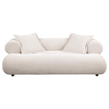Eskola Ivory 3-seat Chenille Sofa with Rounded Shelter Arms by Coaster at Eve Furniture
