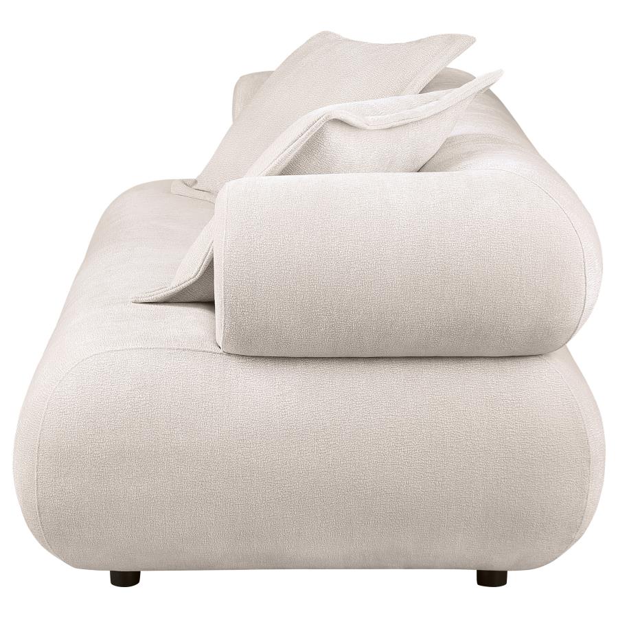 Eskola Ivory 3-seat Chenille Sofa with Rounded Shelter Arms by Coaster at Eve Furniture