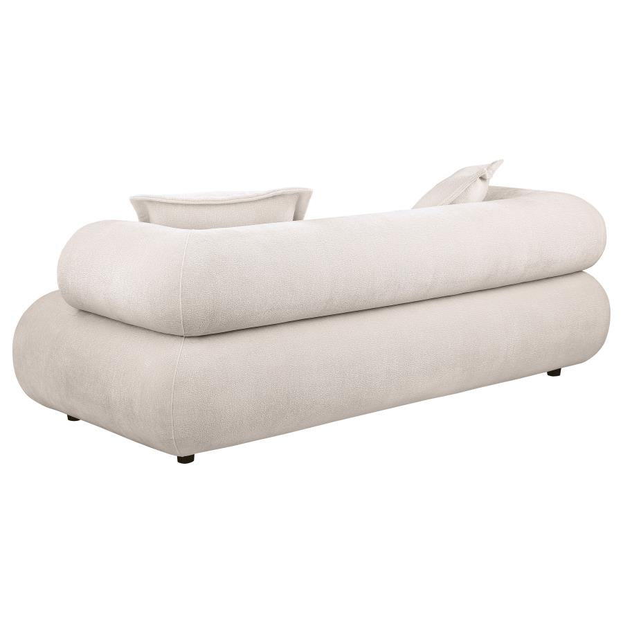 Eskola Ivory 3-seat Chenille Sofa with Rounded Shelter Arms by Coaster at Eve Furniture