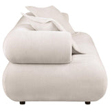 Eskola Ivory 3-seat Chenille Sofa with Rounded Shelter Arms by Coaster at Eve Furniture