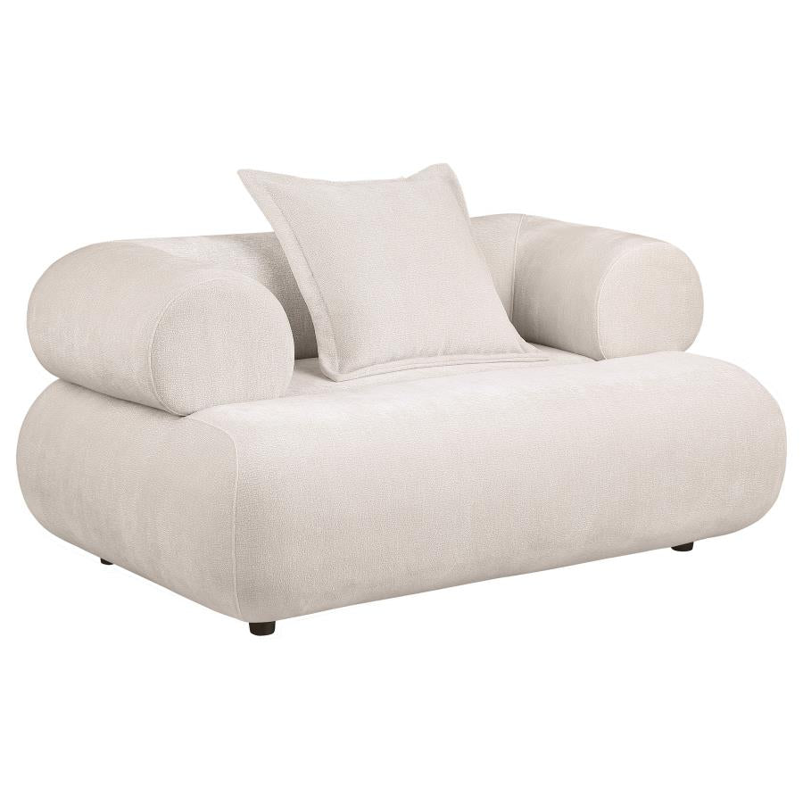 Eskola Ivory Chenille Accent Chair with Rounded Shelter Arms by Coaster at Eve Furniture