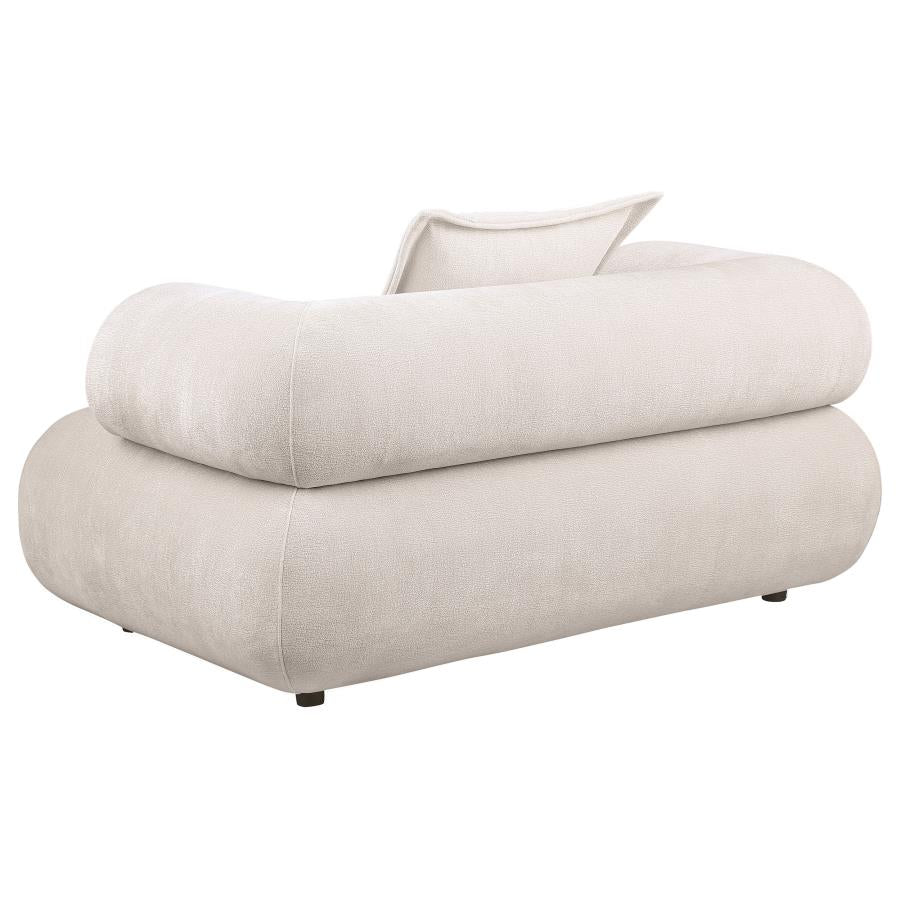 Eskola Ivory Chenille Accent Chair with Rounded Shelter Arms by Coaster at Eve Furniture