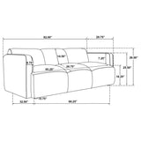 Dorset White Fabric Upholstered Round Track Arm Sofa by Coaster at Eve Furniture
