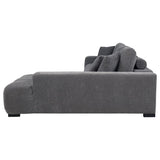 Sofá seccional Octavia gris carbón tapizado con chaise longue