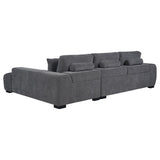 Sofá seccional Octavia gris carbón tapizado con chaise longue