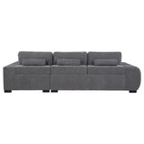 Sofá seccional Octavia gris carbón tapizado con chaise longue