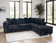 Larce Black Fabric Right Arm Facing (RAF) Sectional by Happy Homes at Eve Furniture