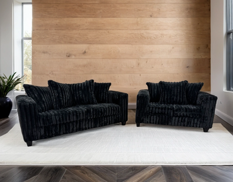 Larce Black Sofa & Loveseat by Happy Homes at Eve Furniture