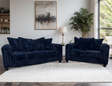 Larce Navy Blue Sofa & Loveseat by Happy Homes at Eve Furniture