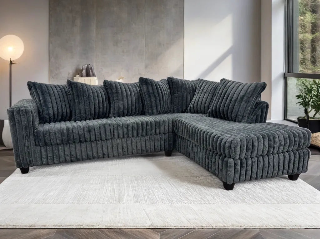 Larce Charcoal Sectional by Happy Homes at Eve Furniture