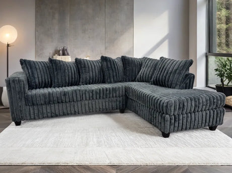 Larce Charcoal Sectional by Happy Homes at Eve Furniture