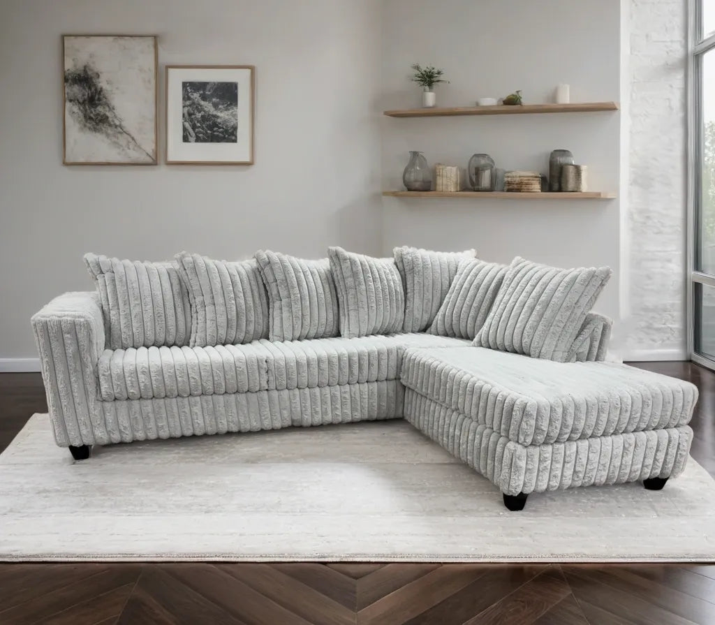 Larce Gray Right Arm Facing (RAF) Sectional by Happy Homes at Eve Furniture