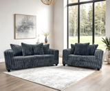 Larce Charcoal Sofa & Loveseat by Happy Homes at Eve Furniture