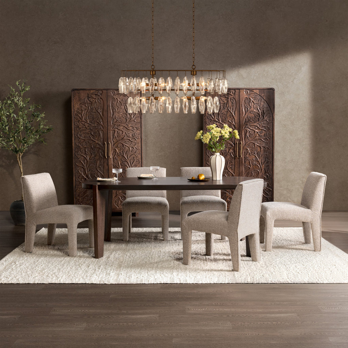 Albero Dining Table - Bark Brown