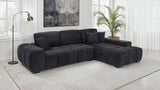 Octavia Black Fabric Upholstered Track Arm Sectional Sofa by Coaster at Eve Furniture