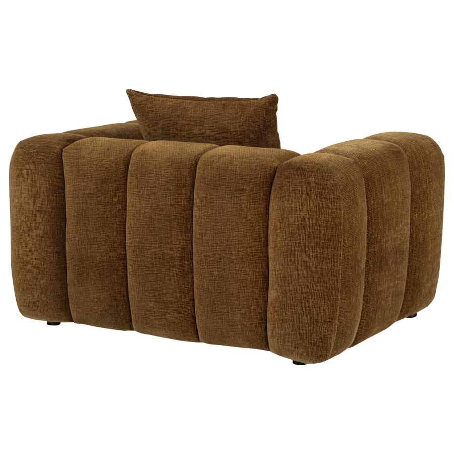 Lazaro Bronze Fabric Upholstered Wide Channel Accent Chair by Coaster at Eve Furniture