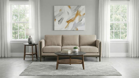 Islington Taupe Fabric Upholstered Panel Arm Sofa by Coaster at Eve Furniture