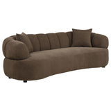 Casarin Brown Fabric 2-Piece Channel-Back Sofa Set