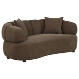 Casarin Brown Fabric 2-Piece Channel-Back Sofa Set