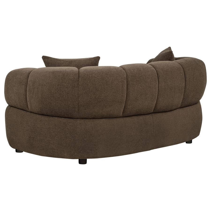 Casarin Brown Fabric 2-Piece Channel-Back Sofa Set
