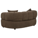 Casarin Brown Fabric 3-Piece Channel-Back Sofa Set