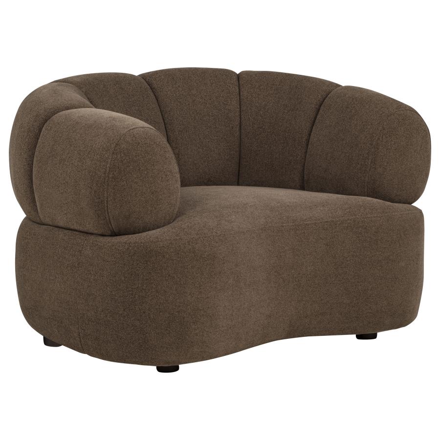 Casarin Brown Fabric 3-Piece Channel-Back Sofa Set
