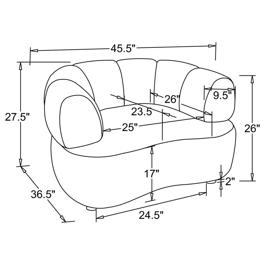 Casarin Brown Fabric 3-Piece Channel-Back Sofa Set