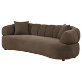Casarin Fabric Channel-Back Sofa Brown